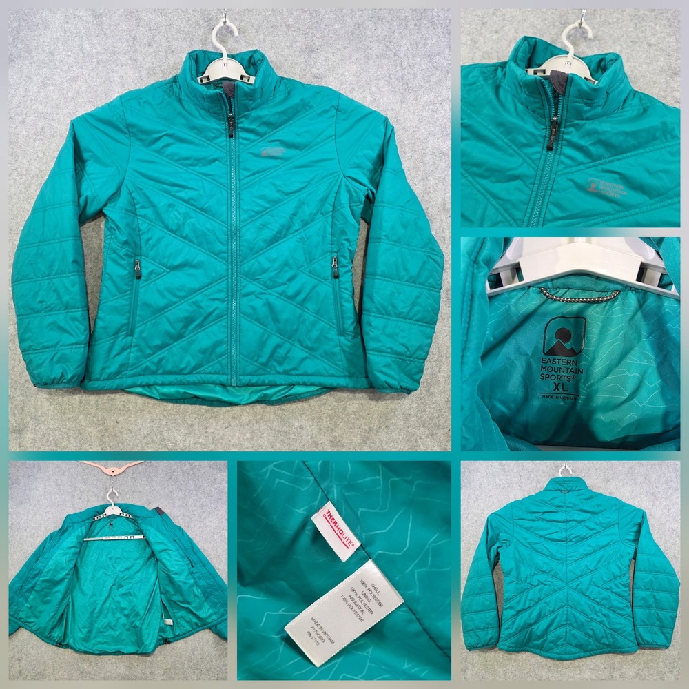 Eastern Mountain Sports Jacket Womens XL Green Thermolite Insulated Full Zip